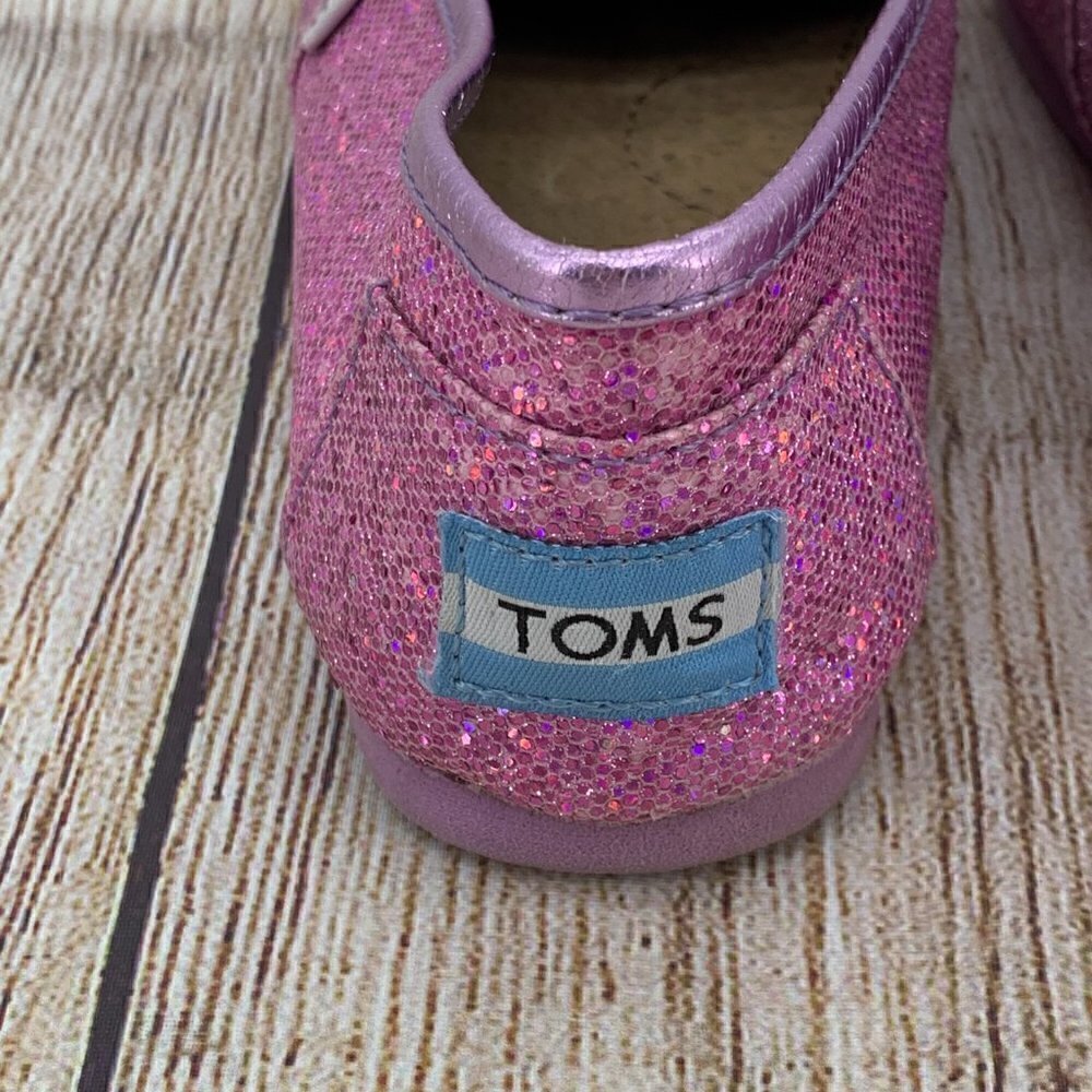🎉Toms Pink Glitter Slip Ons - Picture 9 of 12